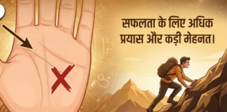 भाग्य रेखा हथेली के मणिबंध के ऊपर से निकल कर अन्य रेखाओं का सहारा लेते हुए