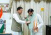 उत्तर प्रदेश के कैबिनेट मंत्री मनोज पाण्डेय ने उत्तराखंड के मुख्यमंत्री पुष्कर सिंह धामी से की आत्मीय मुलाकात, महाशिवपुराण कथा का दिया निमंत्रण