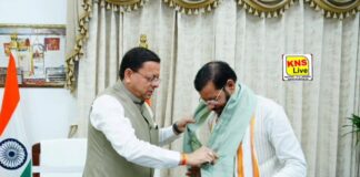 उत्तर प्रदेश के कैबिनेट मंत्री मनोज पाण्डेय ने उत्तराखंड के मुख्यमंत्री पुष्कर सिंह धामी से की आत्मीय मुलाकात, महाशिवपुराण कथा का दिया निमंत्रण