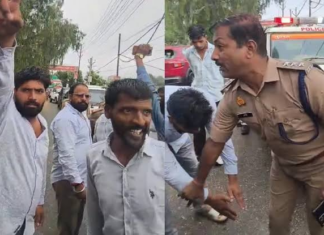 पोस्टमार्टम के बाद शव को गांव ले जाने के दौरान पुलिस और ग्रामीणों के बीच विवाद हुआ